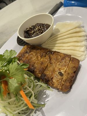 Tofu sticks that you assemble in little pancakes  at Zen Xin Vegetarian in Penang