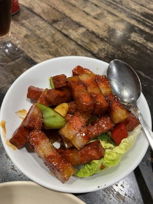 Mock meat sweet&sour  at Zen Xin Vegetarian in Penang