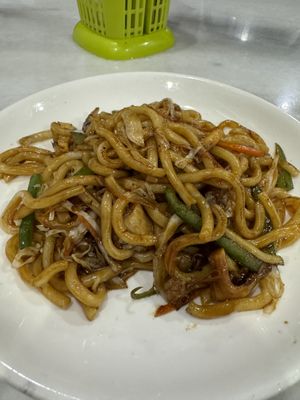 Stir fried udon noodles  at Zen Xin Vegetarian in Penang