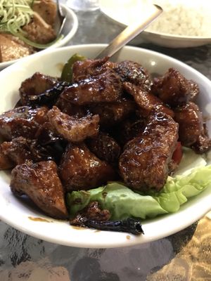Kung Pao Fried Mushrooms at Zen Xin Vegetarian in Penang