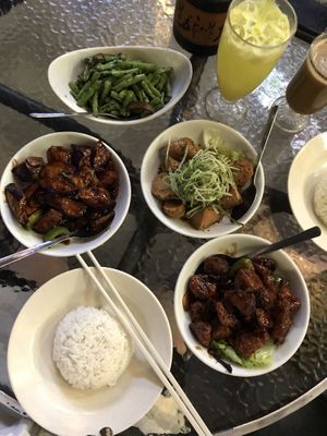 All of this plus 3 drinks was 75 RM at Zen Xin Vegetarian in Penang