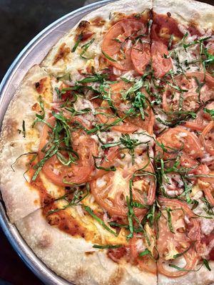 margarita pizza w vegan cheese & diablo sauce  at Poco Fiasco  in Dallas