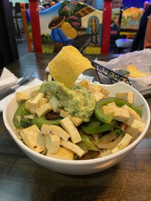 Vegan tofu rice bowl  at El Guacamole in Hopewell Junction