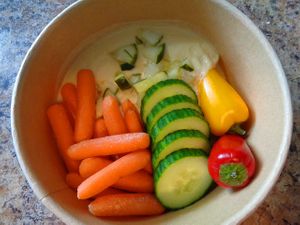 Dill Pickle Hummus Plate at Rabbit Food in Painesville