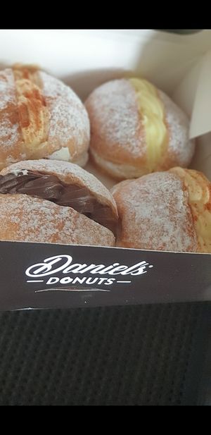 Vegan custard donuts at Daniel's Donuts - Lansell Square in Kangaroo Flat