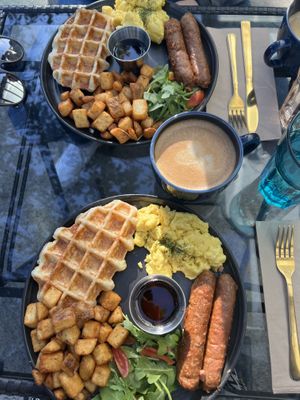 Two times the delicious vegan breakfast  at Craffles in Vancouver