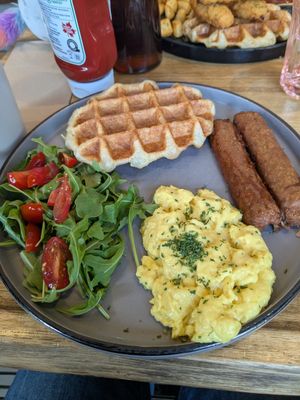 Amazing vegan breakfast at Craffles in Vancouver