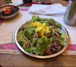 Salad and dessert at Gulab Hari in Sao Paulo