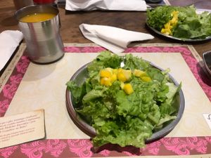 Juice and salad at Gulab Hari in Sao Paulo