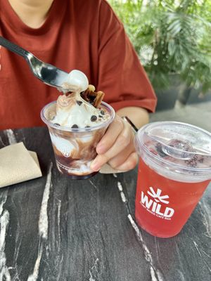 Choco madness sundae and strawberry coolers   at WILD in Metro Manila