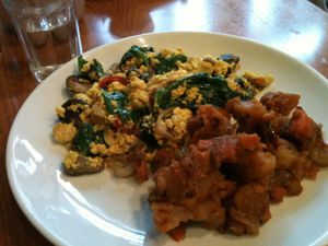 Vegetable Tofu Scramble By Sweetgrass Grill, Tarrytown, NY - Photo By ecoRDN ecoRDN.com at Sweet Grass Grill in Tarrytown
