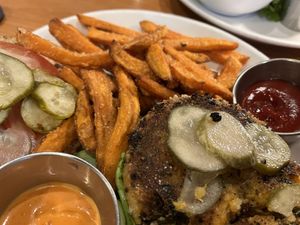 Sweet potato quinoa burger   at Sweet Grass Grill in Tarrytown