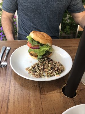 Grass fed cheese burger  at Sweet Grass Grill in Tarrytown