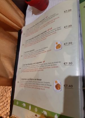Vegetarian menu (page 2) at Quick Asia in Lisbon