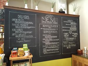 new menu at Roots Organic Juice Cafe in Valparaiso