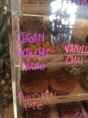 Vegan muffins! : ) at Roots Organic Juice Cafe in Valparaiso
