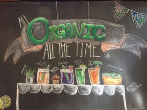 All organic!  at Roots Organic Juice Cafe in Valparaiso