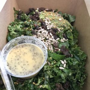 Kale Kraze salad at Roots Organic Juice Cafe in Valparaiso