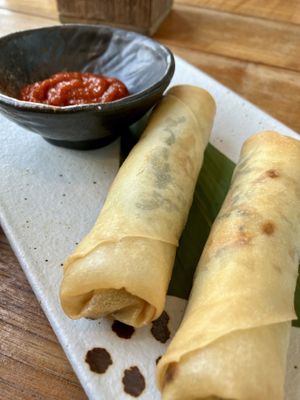Fungai spring rolls  at Novikov Restaurant & Lounge in Doha