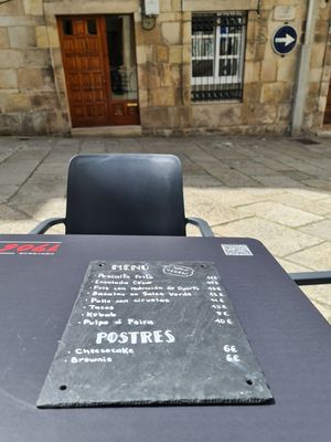 The menu at Utopía in A Coruna