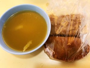 Yam cake & curry puff $1.80 at Hokkien Vegetarian 福建素食坊 in West Singapore