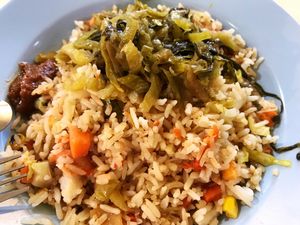 Fried rice with vegetables $2.80 at Hokkien Vegetarian 福建素食坊 in West Singapore