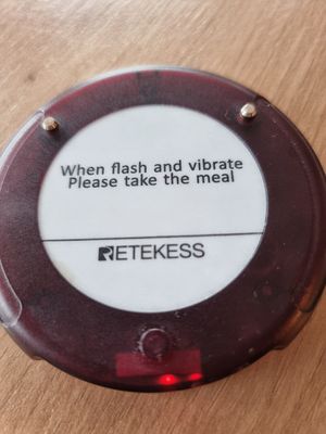 Alarm to let you know when your order is ready at Farmers Fries in Busum