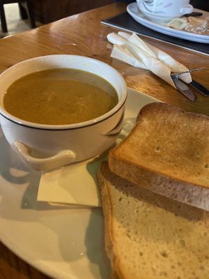 Curried Parsnip Vegan Soup  at The Tai'r Bull Inn in Brecon