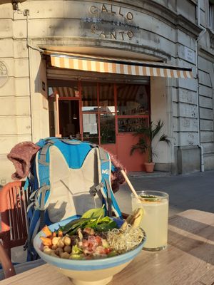 Quinoa bowl & homemade lemonade at Gallo Santo in Barcelona