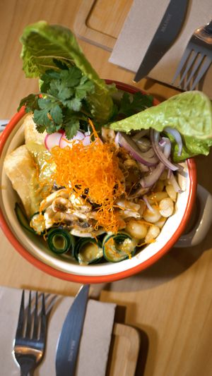 Young coconut ceviche at Gallo Santo in Barcelona