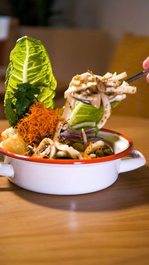 Young coconut ceviche at Gallo Santo in Barcelona