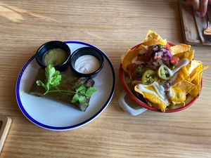 Tamal and Nachos  at Gallo Santo in Barcelona