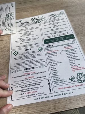 menu  at Gallo Santo in Barcelona
