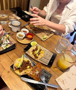 Al pastor and birria tacos  at Gallo Santo in Barcelona