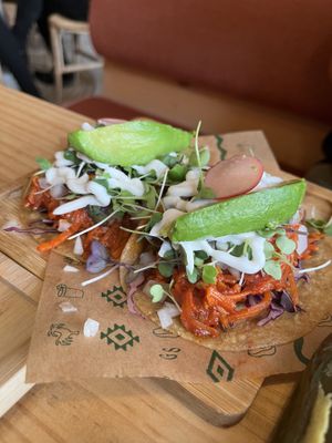 carrot tinga tacos   at Gallo Santo in Barcelona