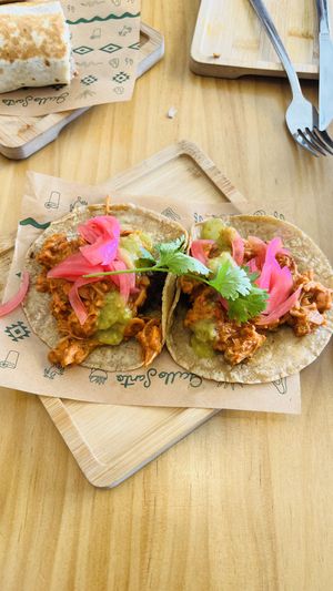 Jackfruit tacos  at Gallo Santo in Barcelona