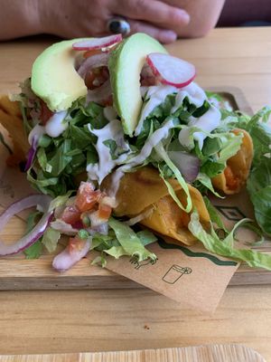 Flautas de boniato  at Gallo Santo in Barcelona