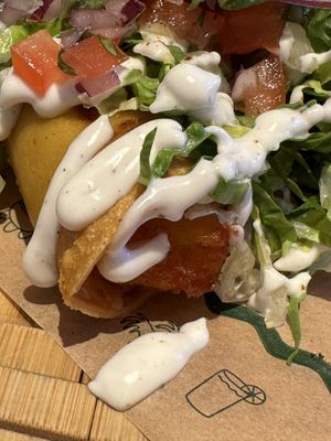 Sweet potato flauta  at Gallo Santo in Barcelona