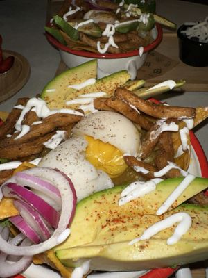 Vegan poached egg  at Gallo Santo in Barcelona