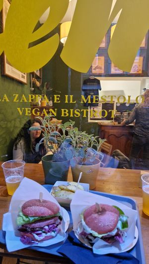Home of the pink burger 😁 at ZEM Bistro in Bologna