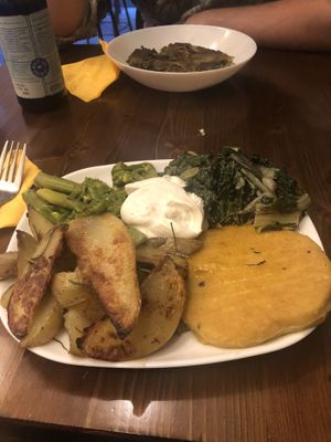 Burger of the day and Lasagna  at ZEM Bistro in Bologna