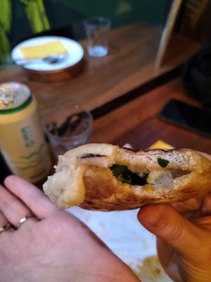 Tigella with potato cheese at ZEM Bistro in Bologna