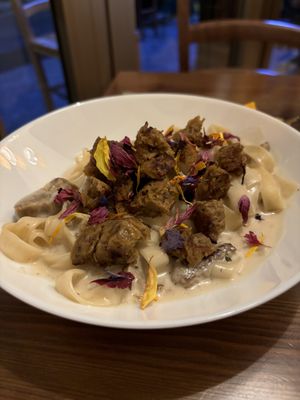 Tagliatelle panna e salsiccia  at ZEM Bistro in Bologna