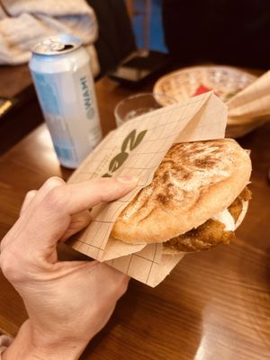 tigella di ceci con mayo ai capperi   at ZEM Bistro in Bologna