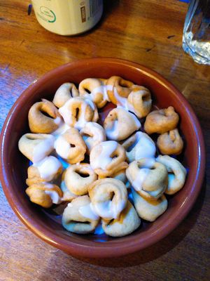 Fried tortellini at ZEM Bistro in Bologna