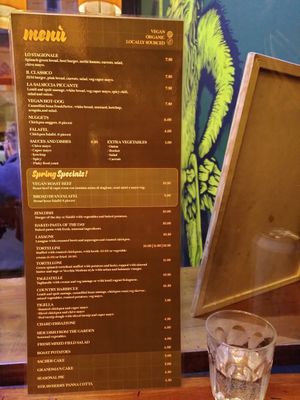 Menu at ZEM Bistro in Bologna