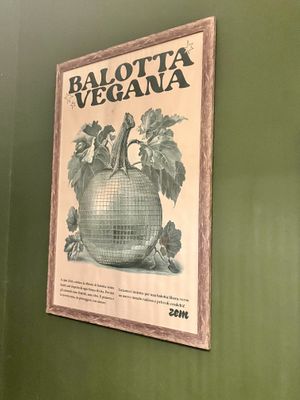 Vegan poster  at ZEM Bistro in Bologna