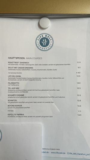 Speisekarte #Veganuary at Life Deli in Frankfurt