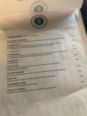 Menu   at Life Deli in Frankfurt