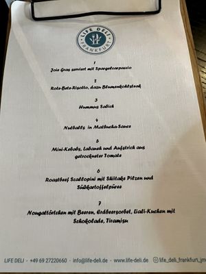7 course menu   at Life Deli in Frankfurt